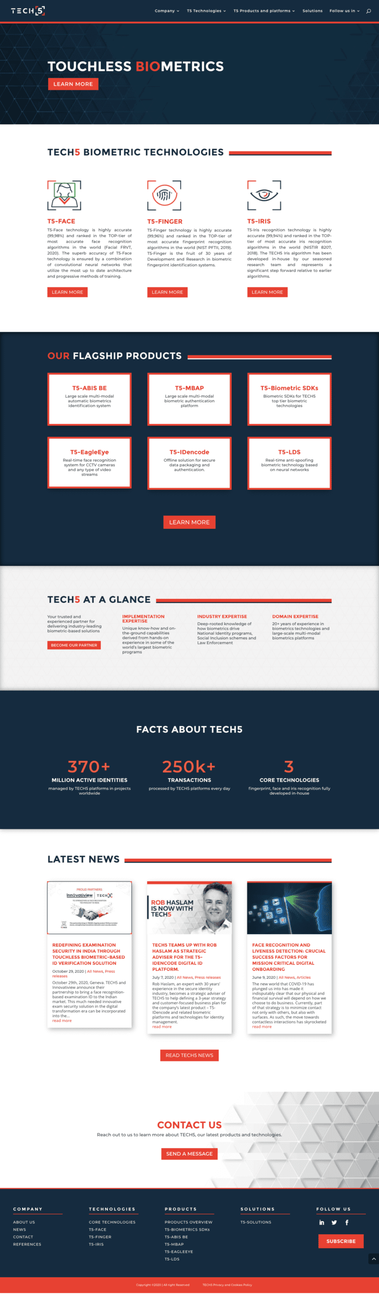 website-design_tech5-ai_sole-bassett_2020 printcreen home page TECH5 website